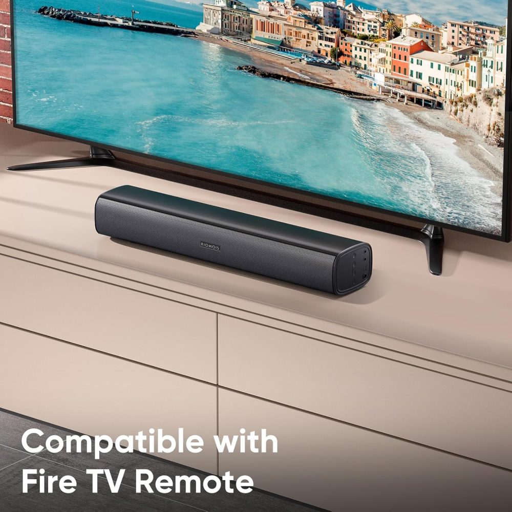 Sound Bar for Smart TV, Soundbar TV Speakers with Customized Bass Reflector, Compact Design and Easy Set up, Home Audio Surround Sound System for TV PC Projector, Wall Mountable - Image 2