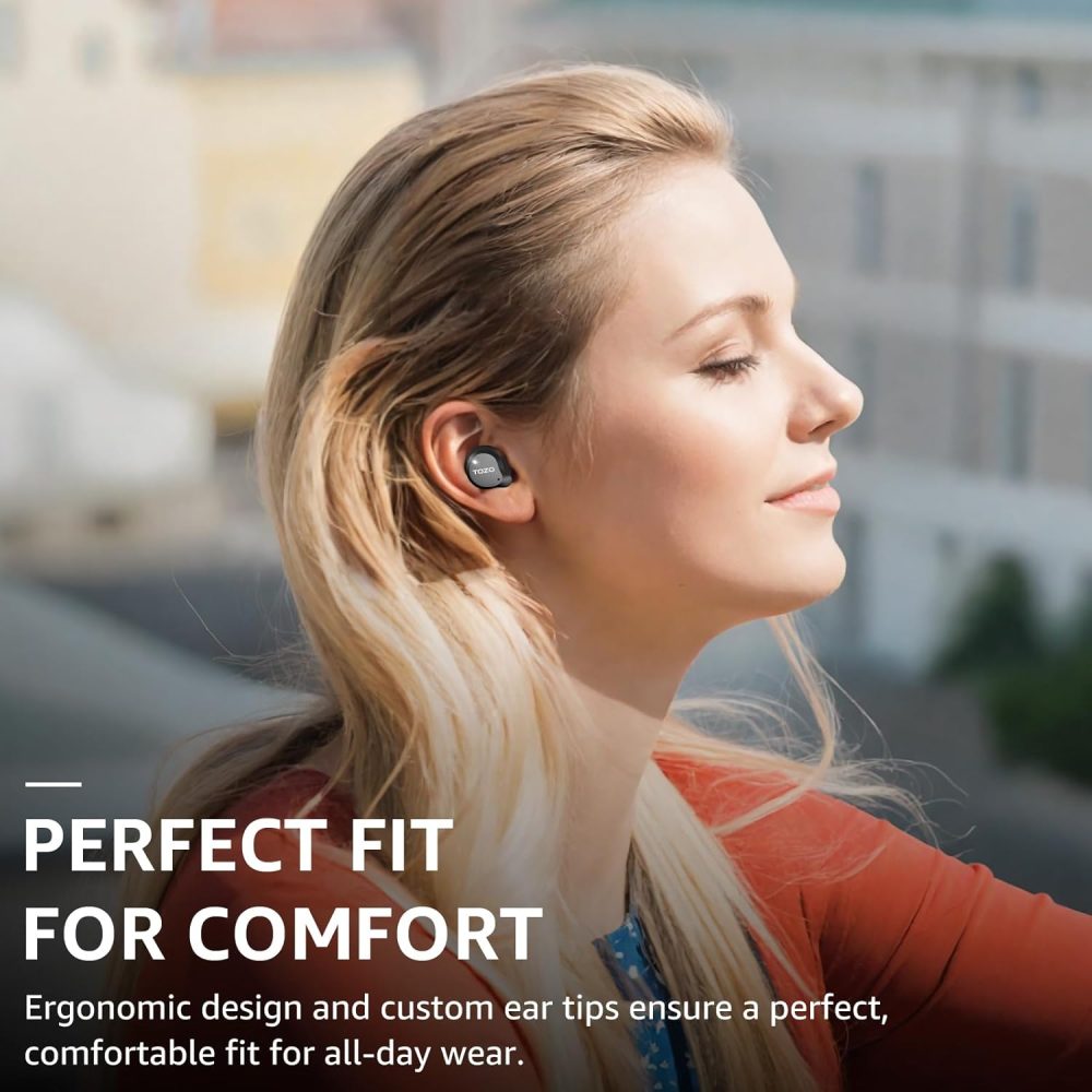 TOZO Hybrid Active Noise Cancelling Wireless Earbuds, 6 Mics ENC Clear Call, IPX8 Waterproof, in Ear Bluetooth 5.3 Headphones Stereo Bass Ear Buds 59H Playtime with LED Display 32 EQs via APP - Image 5