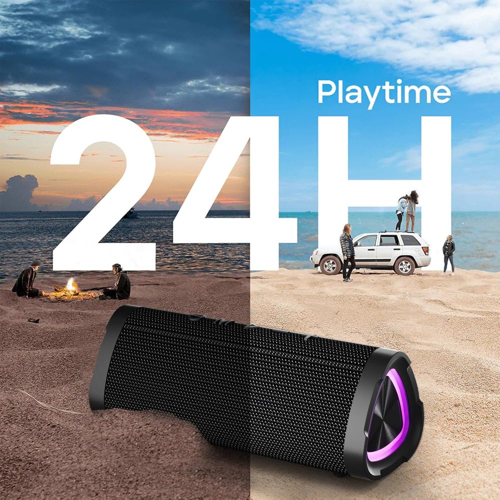 Vanzon V40 Bluetooth Speakers, Portable Wireless Speaker V5.0 with 24W Loud Stereo Sound, 24H Playtime, TWS & IPX7 Waterproof, Suitable for Travel, Home and Outdoors - Image 4